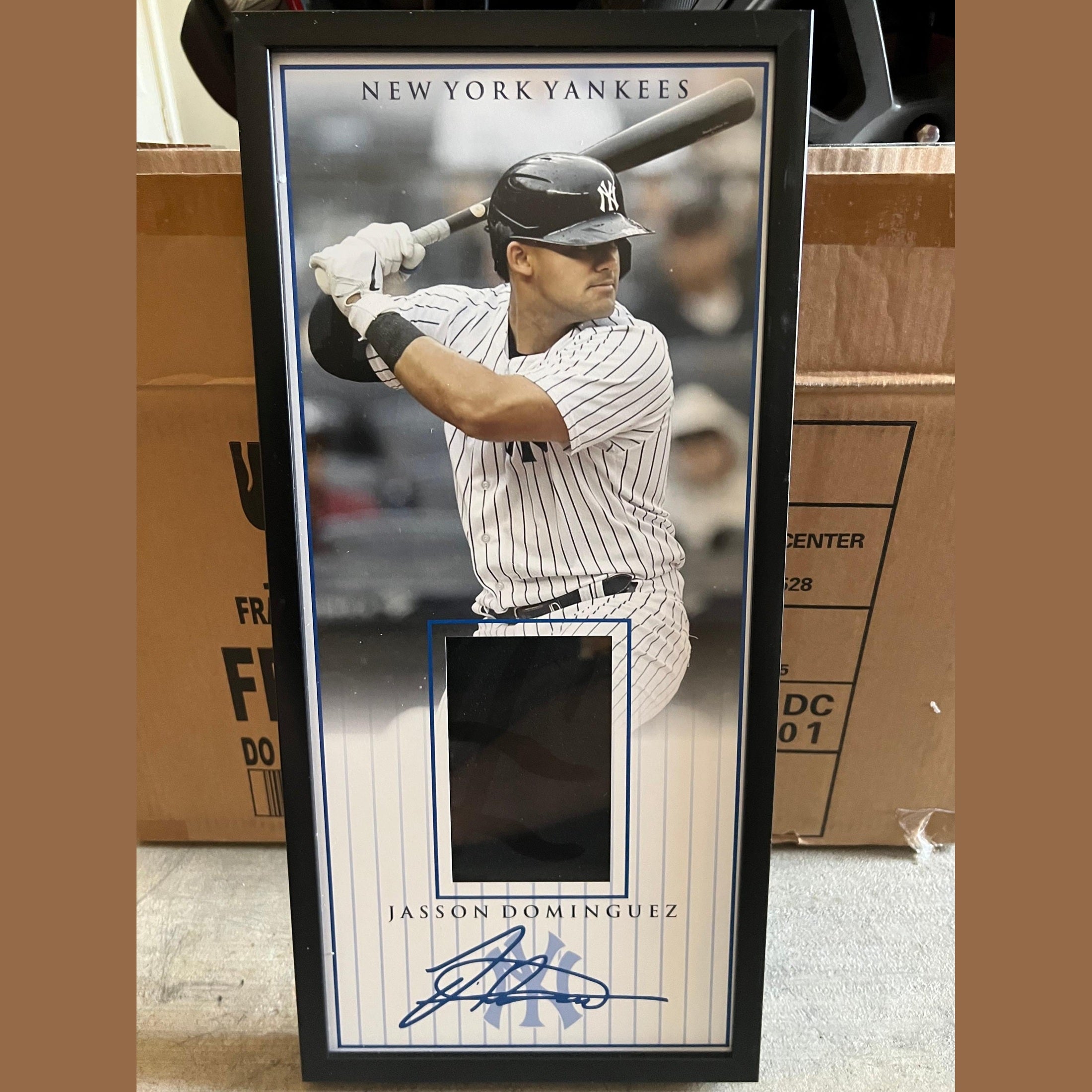 10 x 21 Framed Vinyl Card Display - Jasson Domínguez.