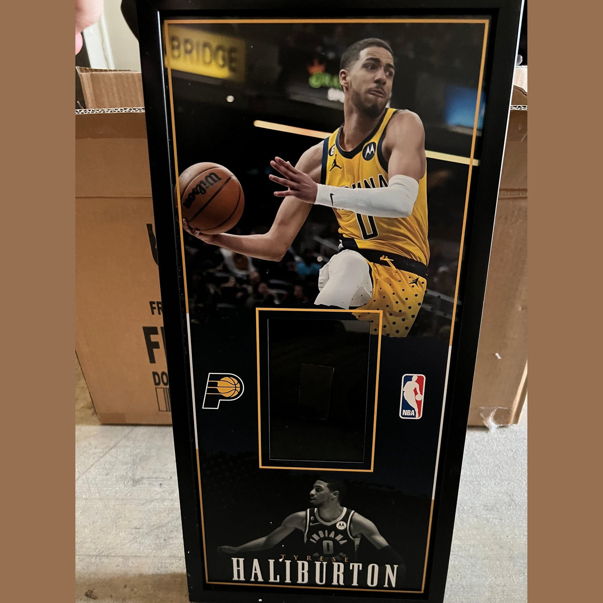10 x 21 Framed Vinyl Card Display - Tyrese Haliburton.