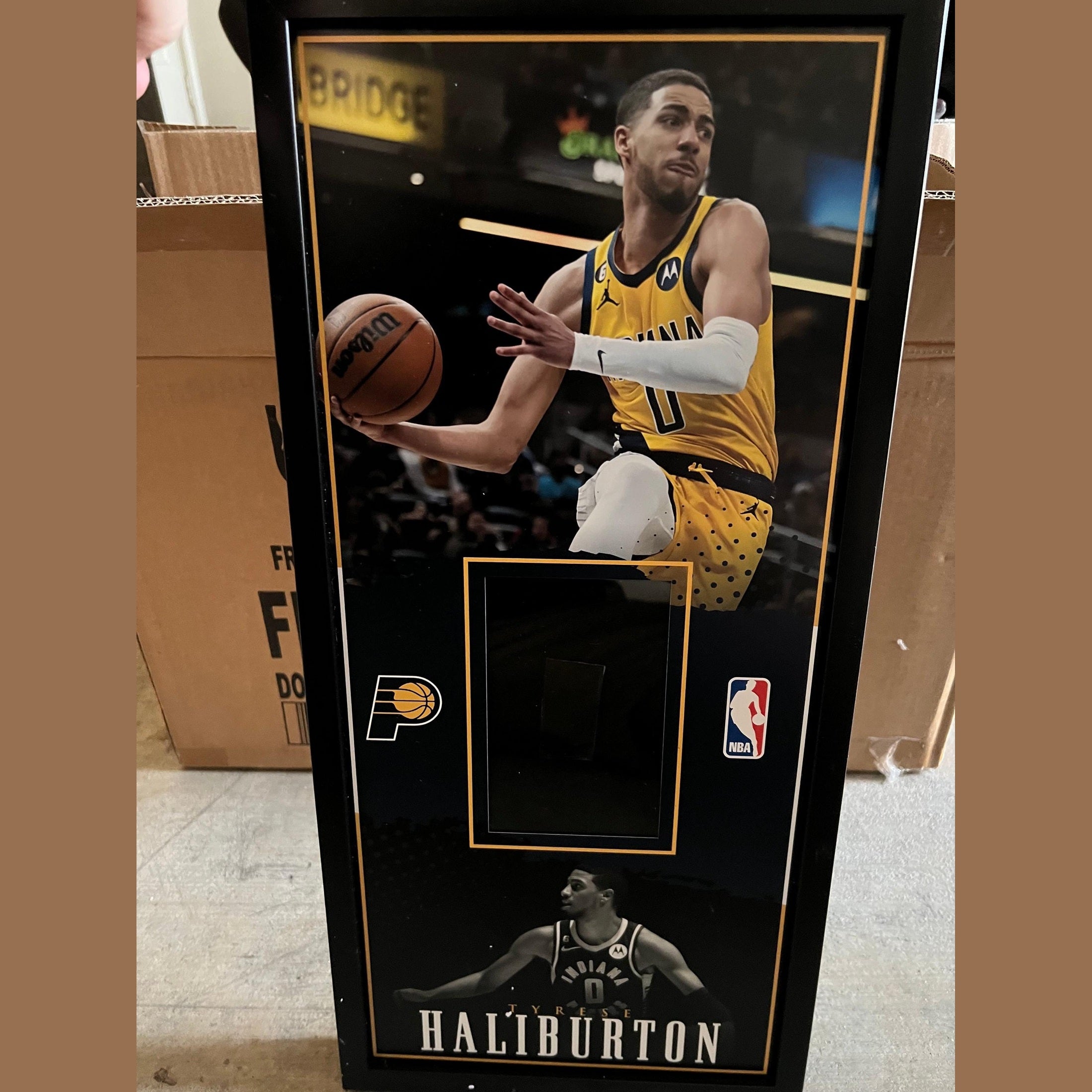 10 x 21 Framed Vinyl Card Display - Tyrese Haliburton.