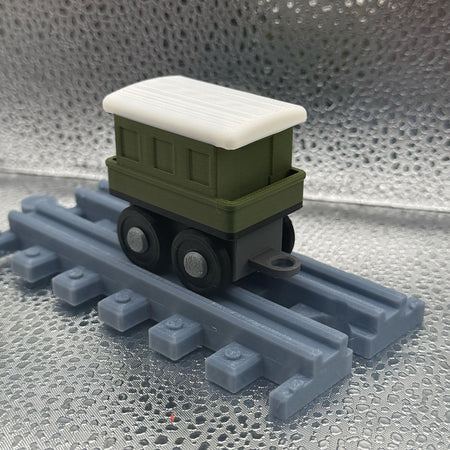 3D Printed Tiny Train Track Passenger Car.