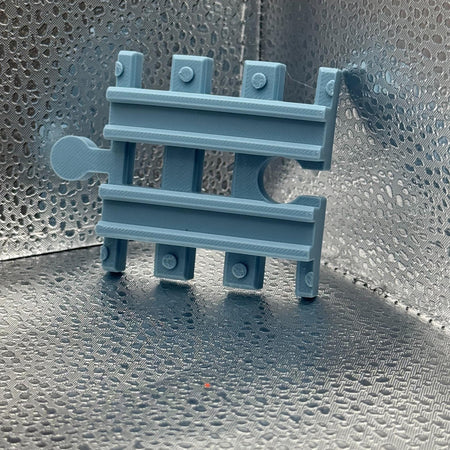 3D Printed Tiny Train Track Straight Female to Male 60 mm.