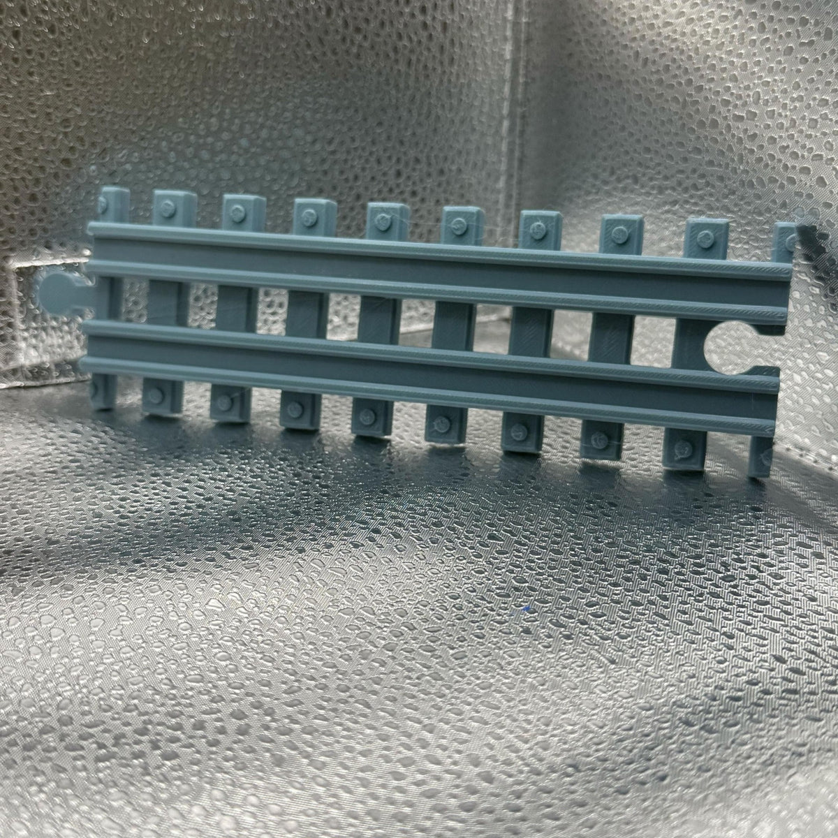 3D Printed Tiny Train Track Straight Female to Male 180 mm.