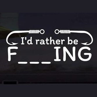 Vinyl "I'd Rather Be Fishing" Car Decal