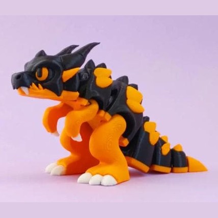 3D Printed Articulated T-Rex Dragon.