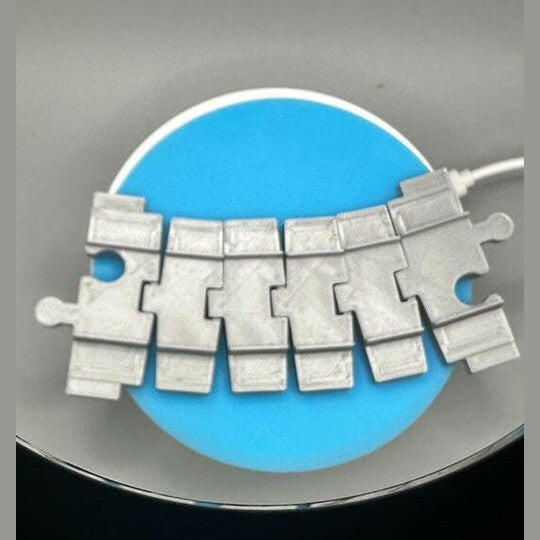 3D Printed Lego Duplo Railroad flexible track 1 PCS gray