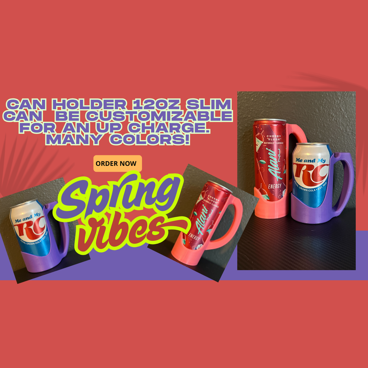 3d printed 12oz Slim Can Holder for redbull or alani cans.