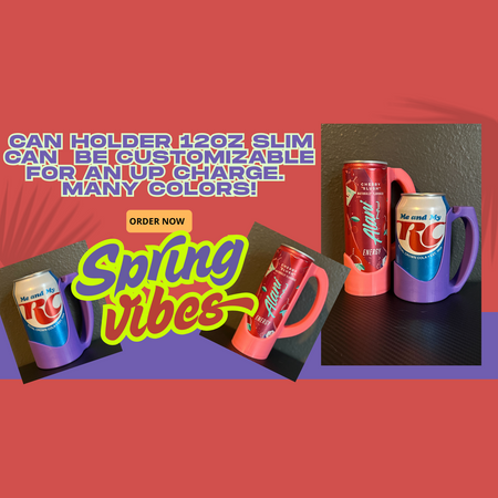 3d printed 12oz Slim Can Holder for redbull or alani cans.