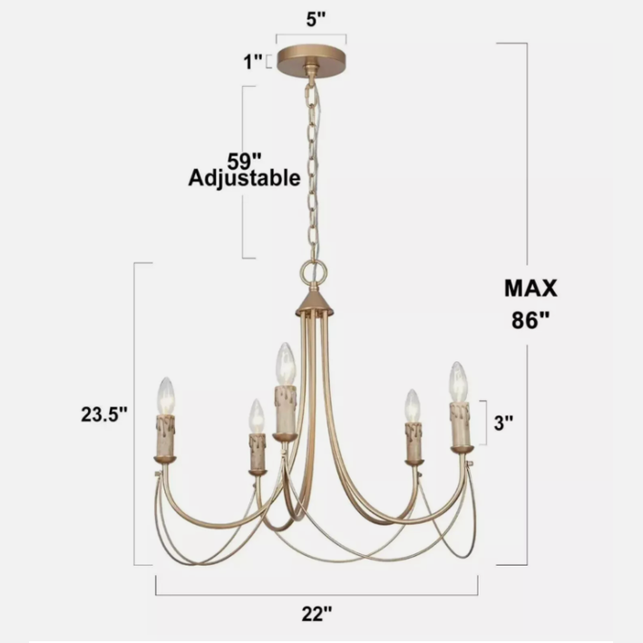 OB LNC HOME Almonslva 5-Light Chandelier A04130  LOT 4484.