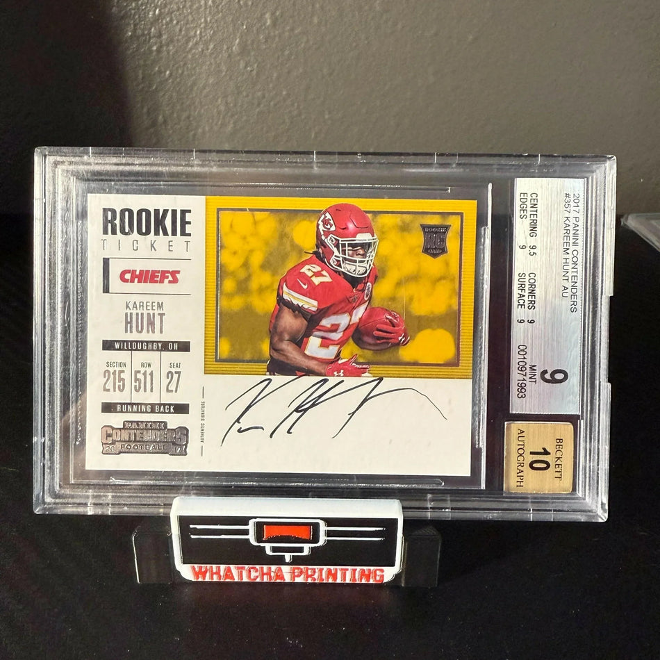 2017 Panini Contenders Ticket Variation Kareem Hunt #357 Rookie Auto RC BGS 9.