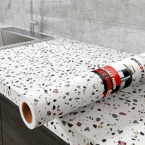 Decotalk 30 " x120 " Terrazzo Contact Paper Countertop Contact Paper Peel and Stick NEW LOT 3933.