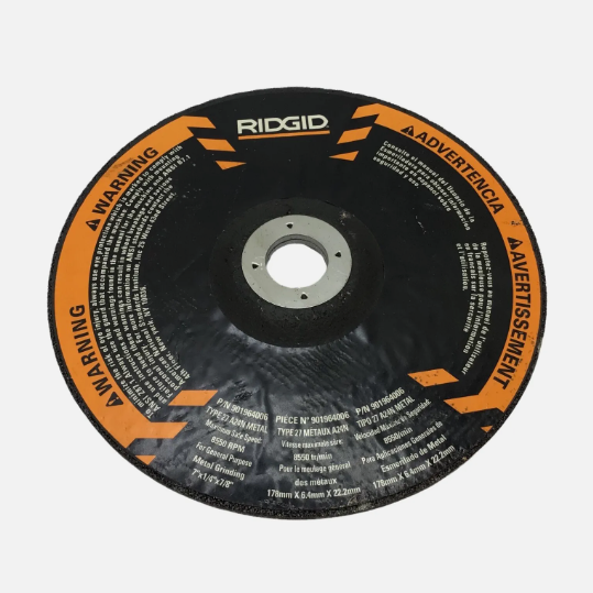 Ridgid Metal Grinder Wheel 7" x 1/4" x 7/8" 901964006 NEW LOT 2104.