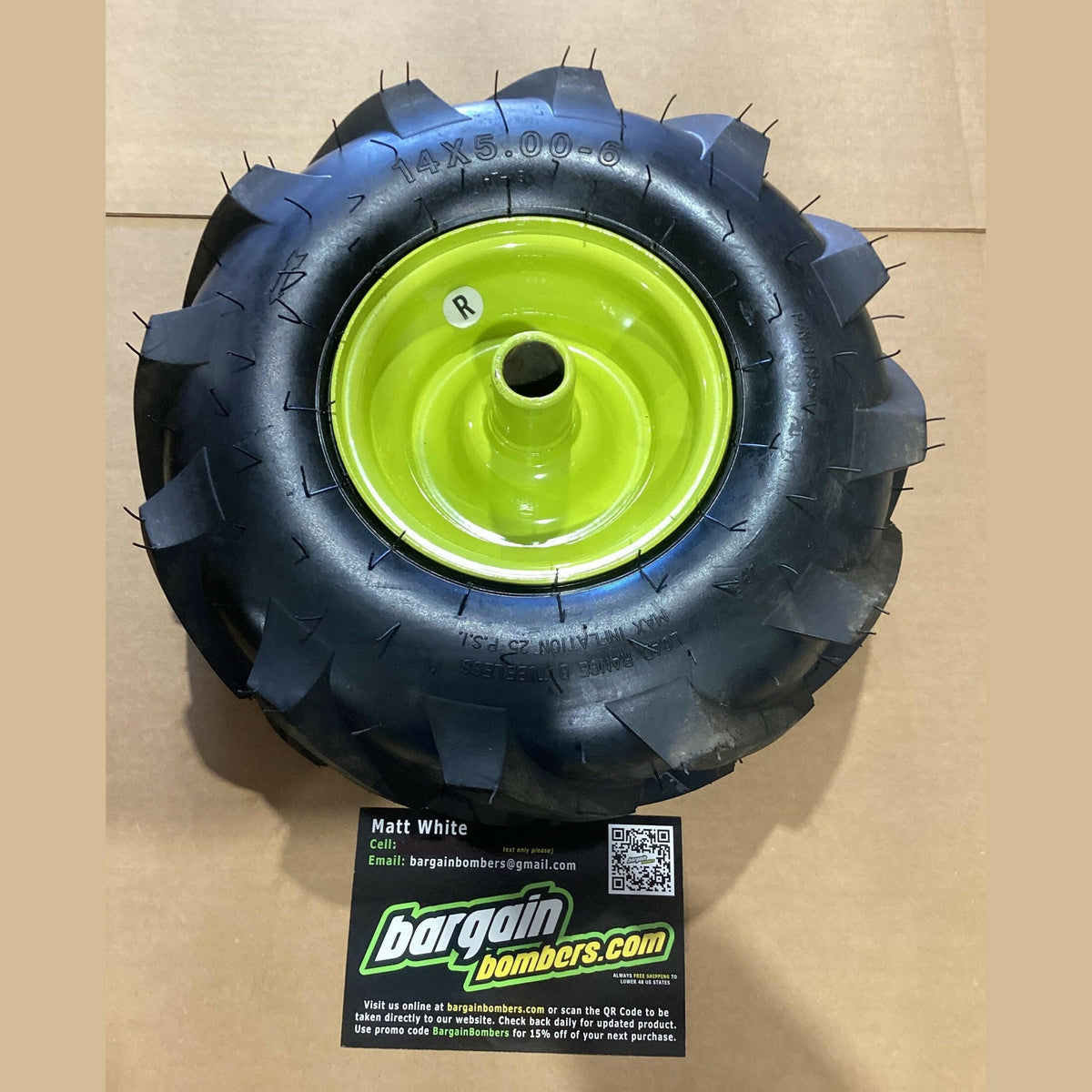 OEM Ryobi RY40702VNM Right Side Ryobi 14 x 5.00-6 Rim in Tire USED