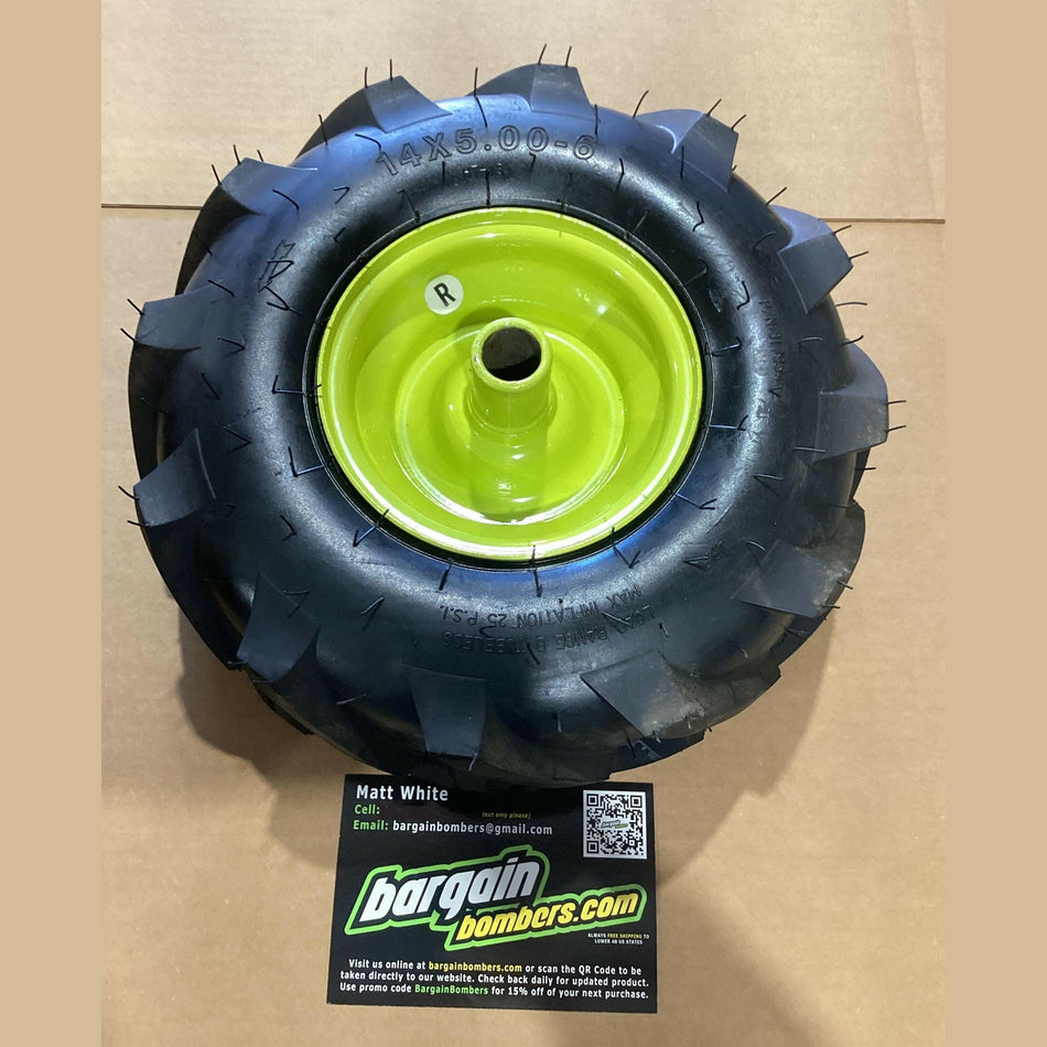 OEM Ryobi RY40702VNM Right Side Ryobi 14 x 5.00-6 Rim in Tire USED