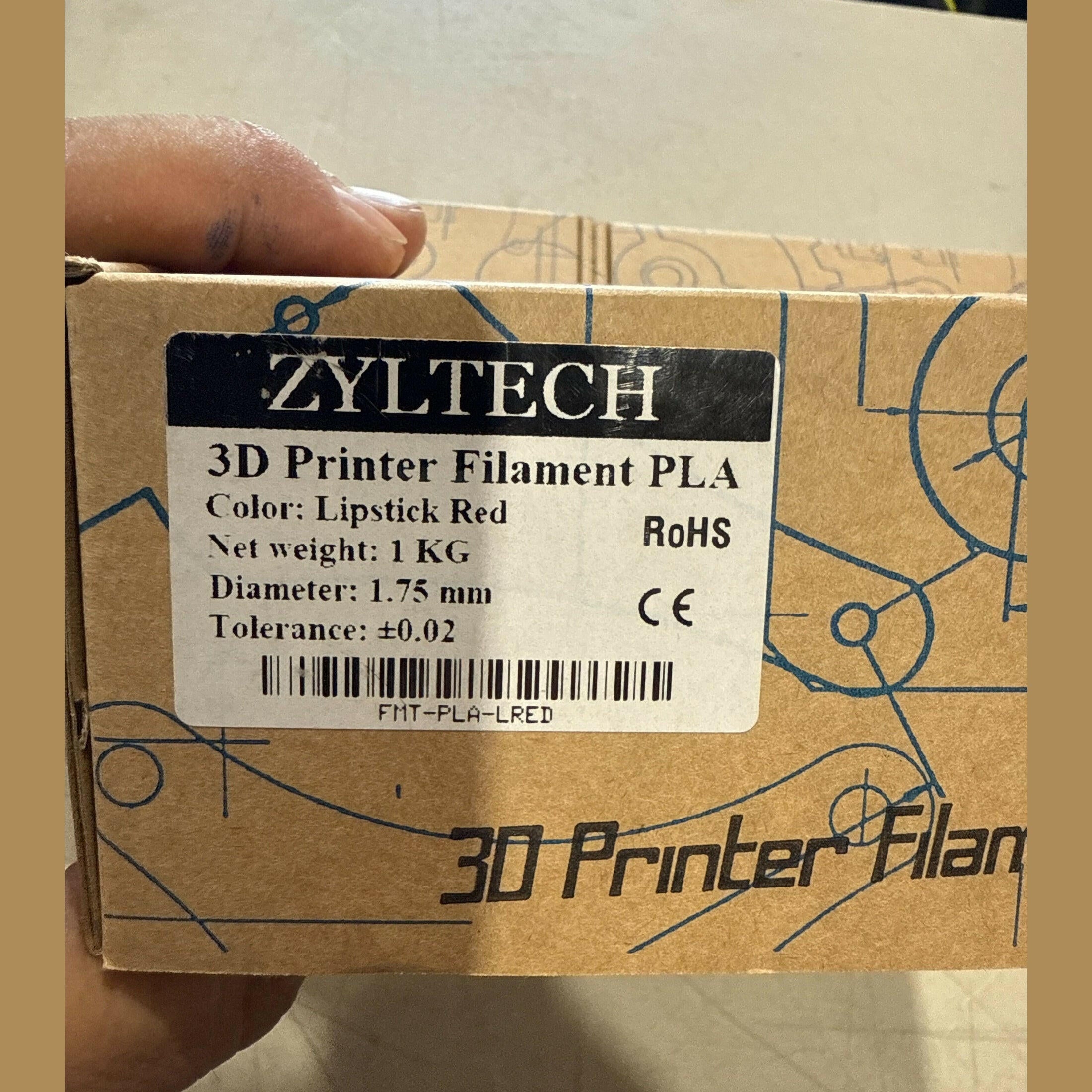 NEW 3 Pack Lipstick Red ZYLtech PLA - 3D Printer Filaments 1.75mm 1 kg 2.2 lbs LOT 4509.