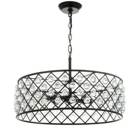 NEW JONATHAN Y JYL9027A Gabrielle 23" Oil Rubbed Bronze Crystal Metal LED Pendant LOT 4388.