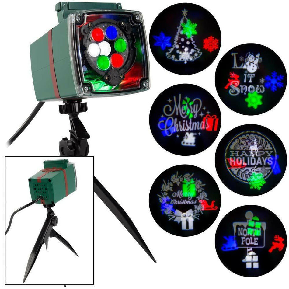 NEW LIGHT Show Static Multi Color Merry Christmas LED Projector Light LOT 4165.