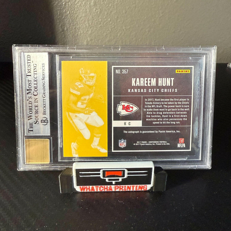 2017 Panini Contenders Ticket Variation Kareem Hunt #357 Rookie Auto RC BGS 9.