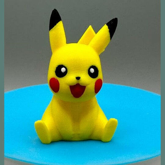 3D Printed Pikachu Pokémon Figurine Approximately 2.5 Inches Tall, Multi Colored