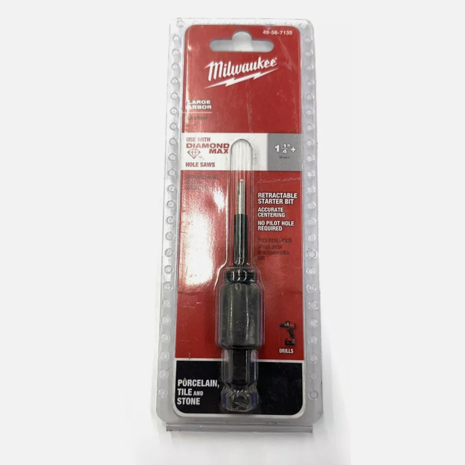 NEW Milwaukee-49-56-7135 Retractable Starter Bit with Large Arbor LOT 4362.