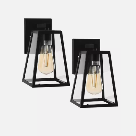 dewenwils wall light Pack Of 2 New Howl06d Matte Black NEW Lot 2221.