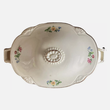 USED Vintage Homer Laughlin M 46 N 8 Floral Themed Serving Bowl LOT 4490.