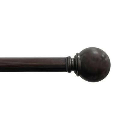 NEW Mainstays 1 Ball Single Curtain Rod Oil Rubbed Bronze 84-120 INCHS  LOT 4063.