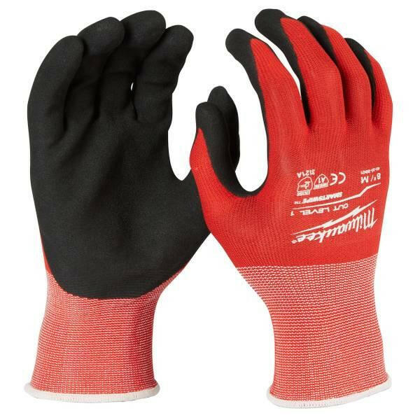 NEW Milwaukee 48-22-8901 Smartswipe ANSI Cut Lvl 1 Nitrile Dipped Gloves, M (1-PK) LOT 4363.