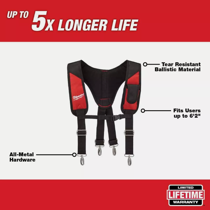 NEW Milwaukee 48-22-8146 XL Padded Suspension Rig, 1680 Denier Nylon, Riveted Seams LOT 4324.