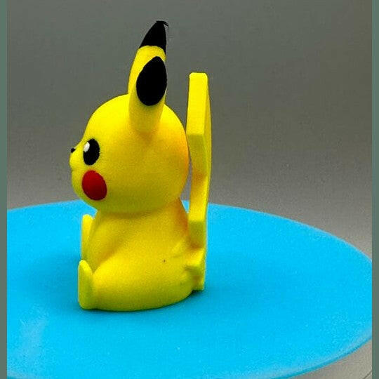 3D Printed Pikachu Pokémon Figurine Approximately 2.5 Inches Tall, Multi Colored