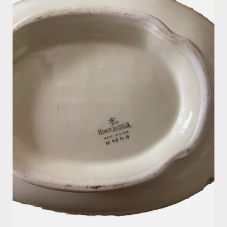 USED Vintage Homer Laughlin M 46 N 8 Floral Themed Serving Bowl LOT 4490.