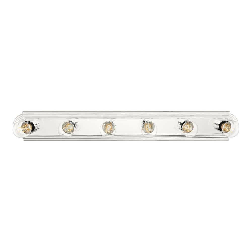 Hampton Bay 36 in. 6-Light Chrome Finish Vanity Light RS220121L6 NEW LOT 3776.