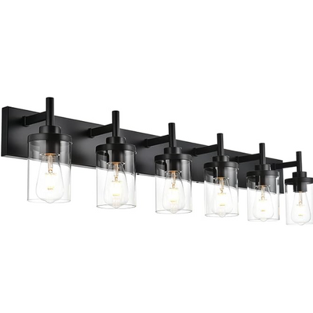 Modern Black Bathroom Vanity Light,6 Light Industrial Bathroom Light Fixtures new lot 3926.