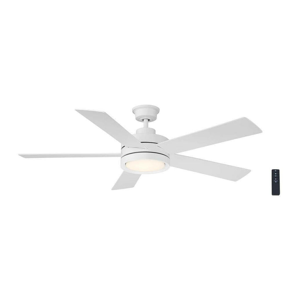 Home Decorators Collection 56 in. Integrated LED Indoor Matte White Ceiling FanNEW LOT 2213.