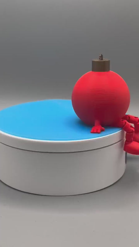 3D printed Articulated Christmas Ornament.