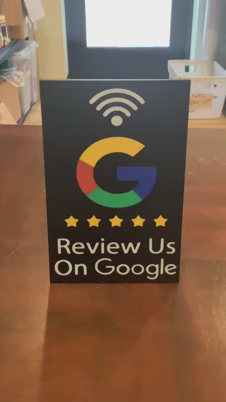 3D printed Google Review scannable stand (NFC tag).