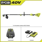 RYOBI RY40PH01 Capable String Trimmer 40V 15 in. & 4.0 Ah Battery /Charger USED.