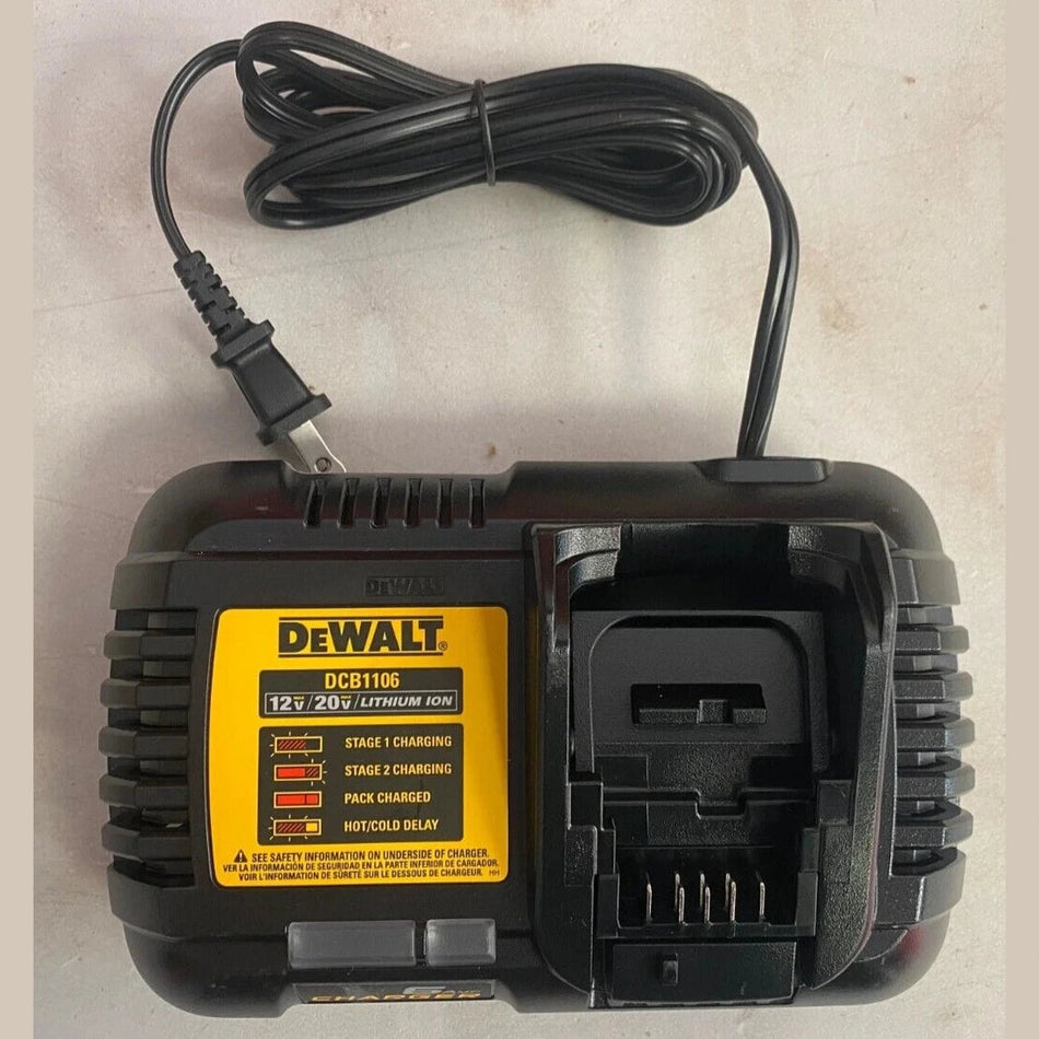 USED Genuine DEWALT DCB1106 6Amp 12V/20V/60V MAX FLEXVOLT Li-ion Fast Charger.