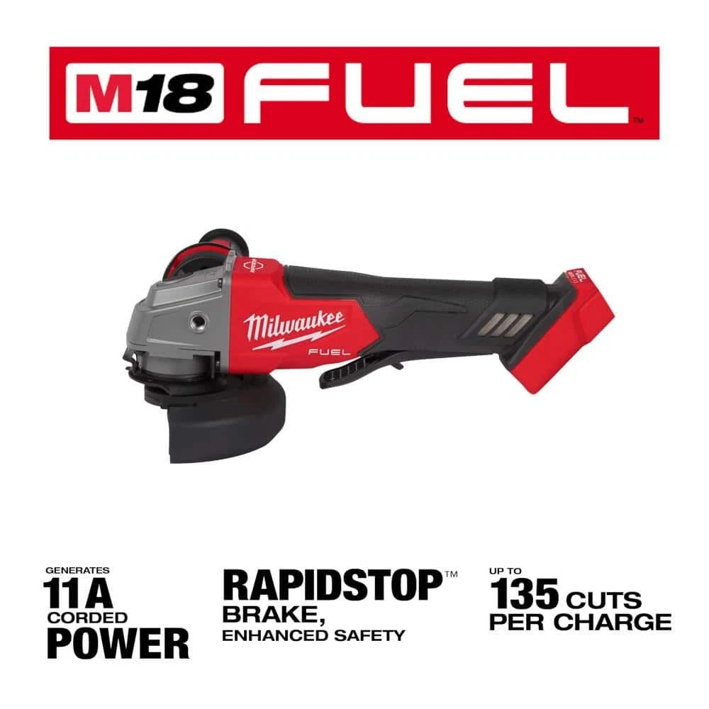 Milwaukee M18 FUEL 18V 4-1/2 in./5" Grinder Brushless Paddle Switch (Tool-Only) NEW.