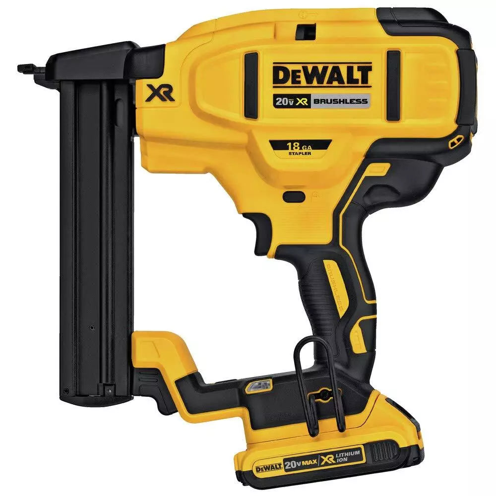 DEWALT DCN681 18 GA CORDLESS NAILER W/ BATTERY ,CHARGER AND BAG OPEN BOX.