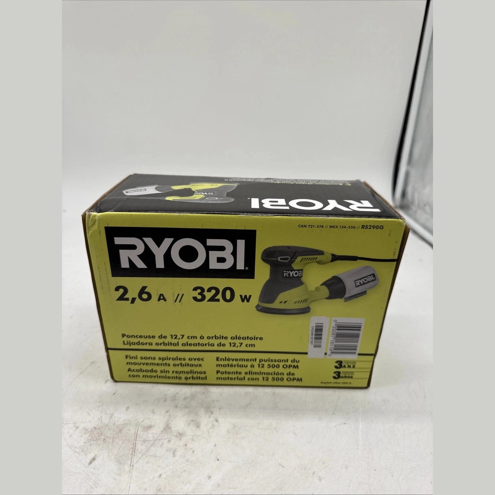 Ryobi RS290G 5" Random Orbit Sander - Black/Green. USED.