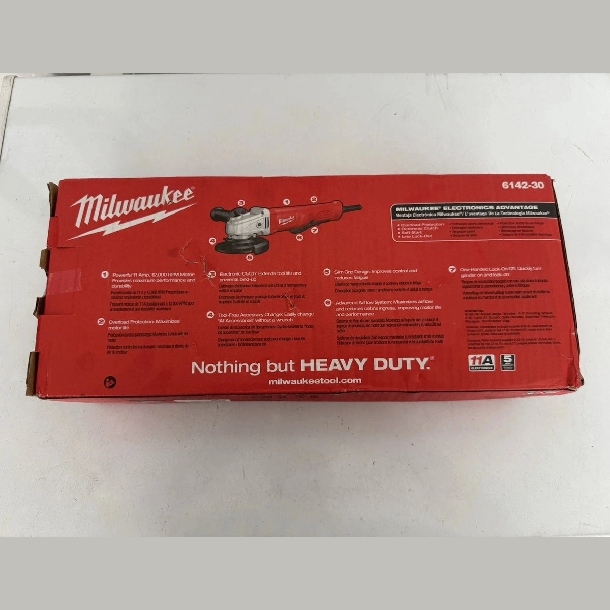 Milwaukee 6142-30 120V Angle Grinder - Red USED.