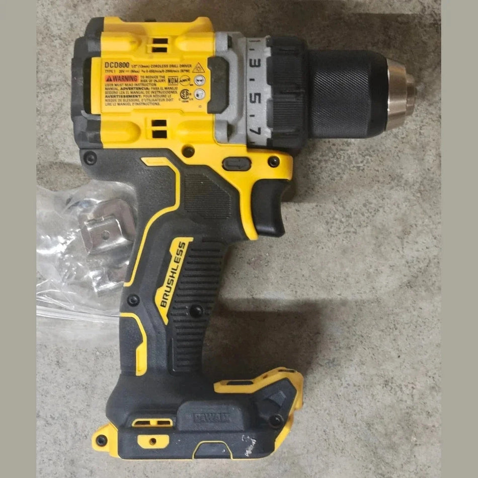 DeWalt 20V MAX XR Brushless 1/2" Drill Driver Model# DCD800 Bare Tool OPEN BOX.