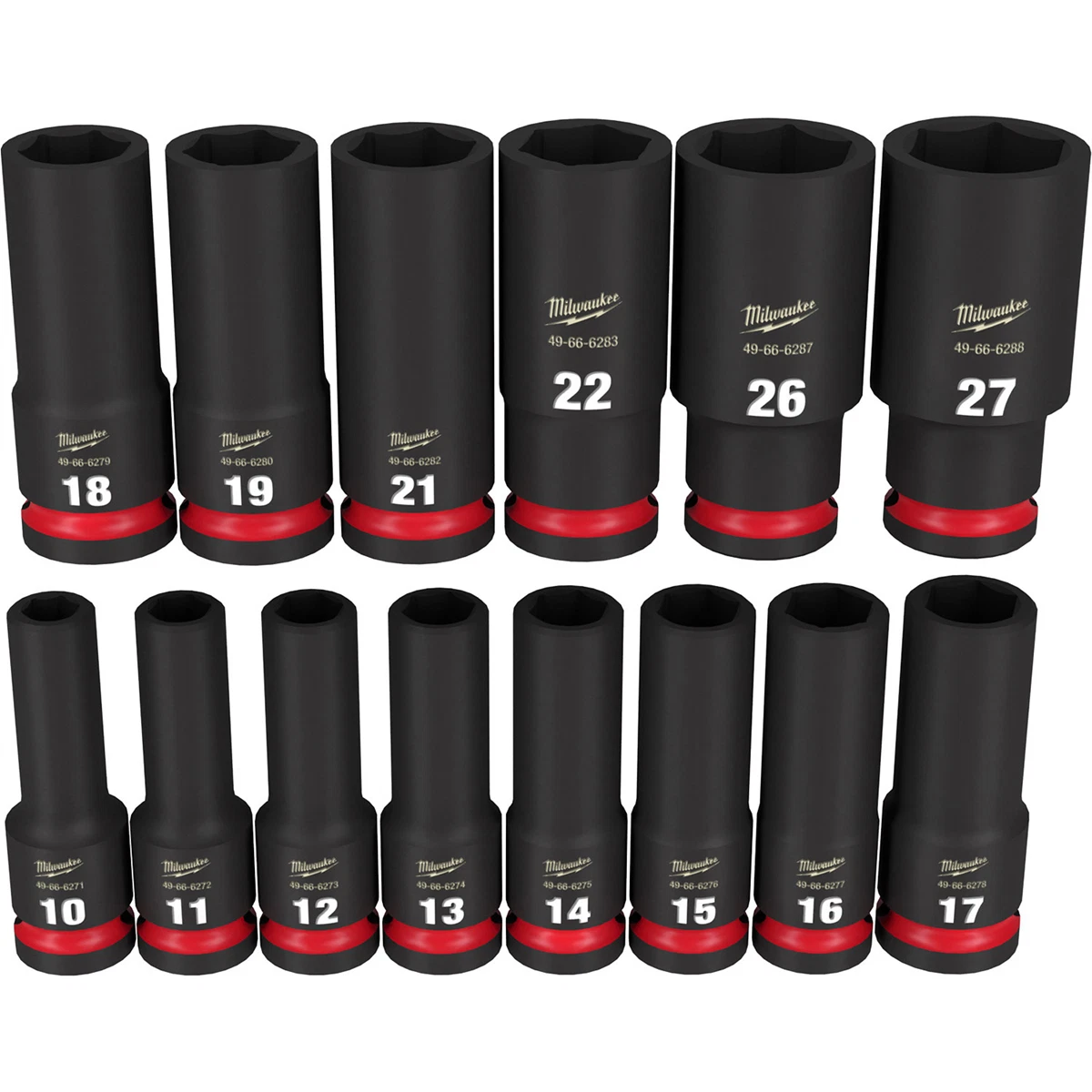 Milwaukee 49-66-7014 SHOCKWAVE Impact Duty 1/2" Drive Socket Set Metric NEW.