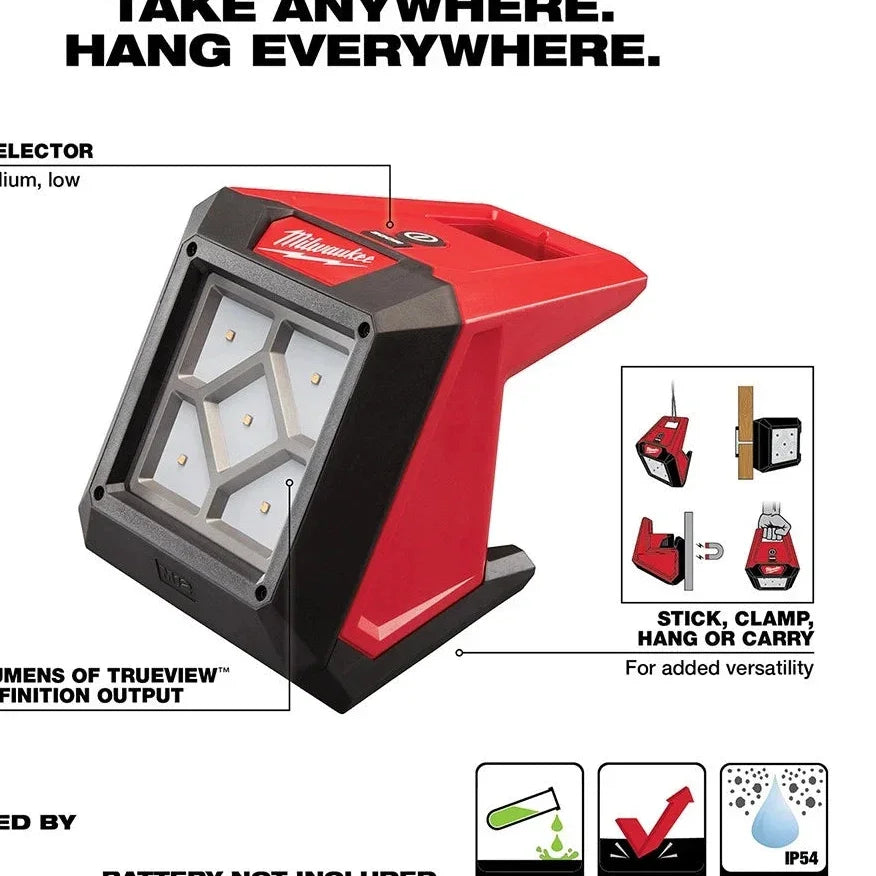 Milwaukee 2364-20 M12 250W High Defintion Compact Halogen Rover Flood Light OPEN BOX.