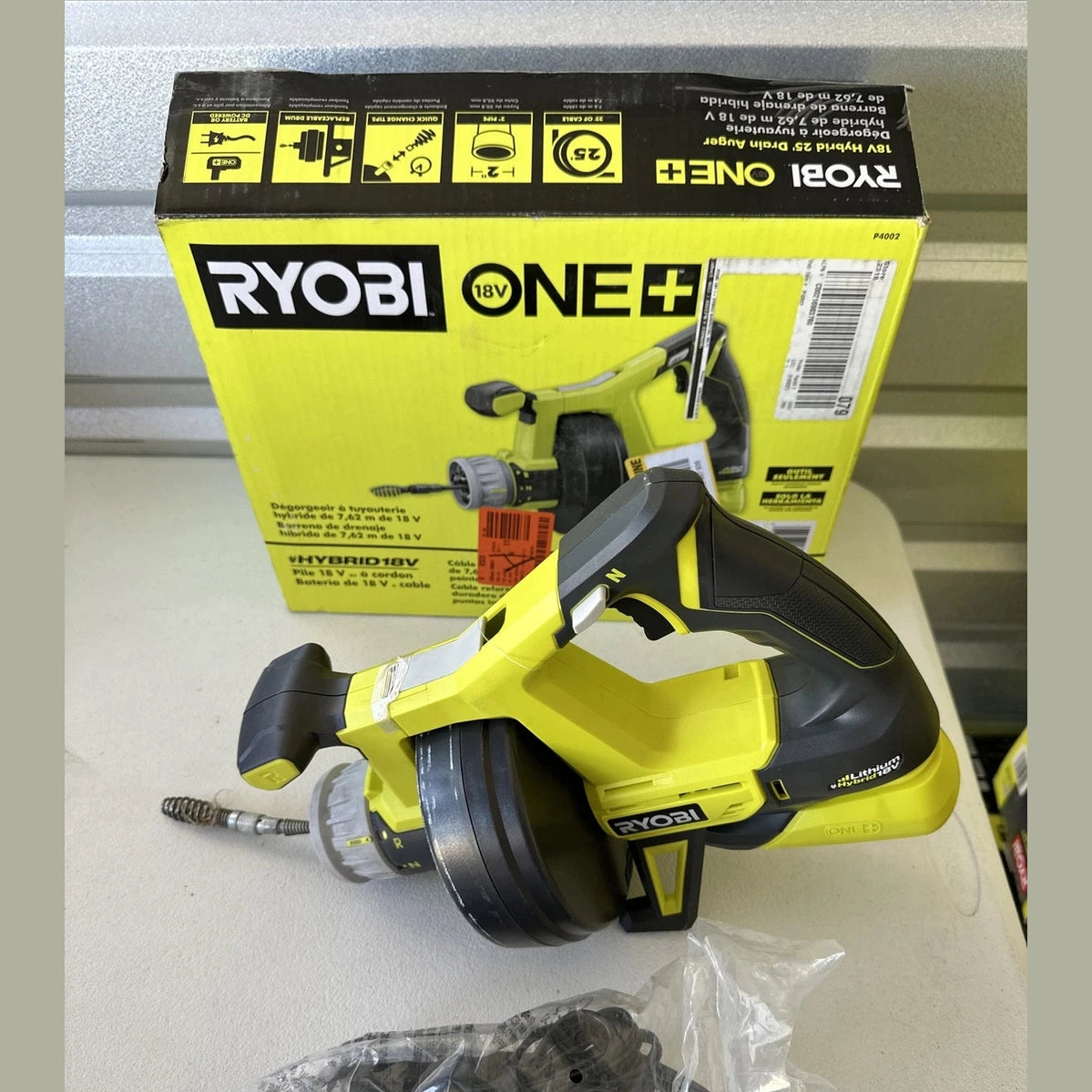 Ryobi P4002 ONE+ 18v Hybrid Drain Auger USED.