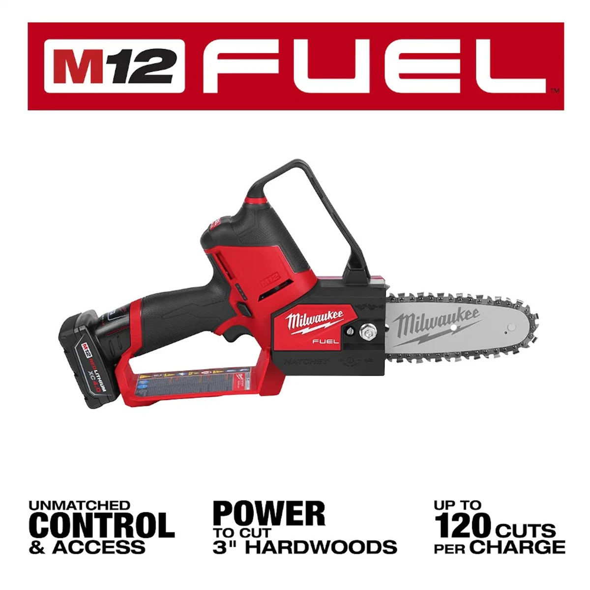 Milwaukee 2527-21 M12 FUEL Hatchet 6" Pruning Saw Kit 4.0 Ah Battery & Charger OPEN BOX