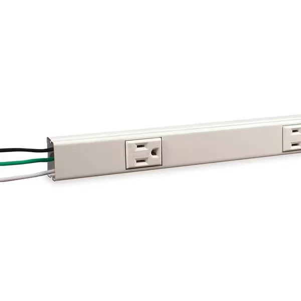 USED Legrand Plugmold Prewired Raceway 6 Outlet Power Strip Hardwired Ivory Steel 3ft