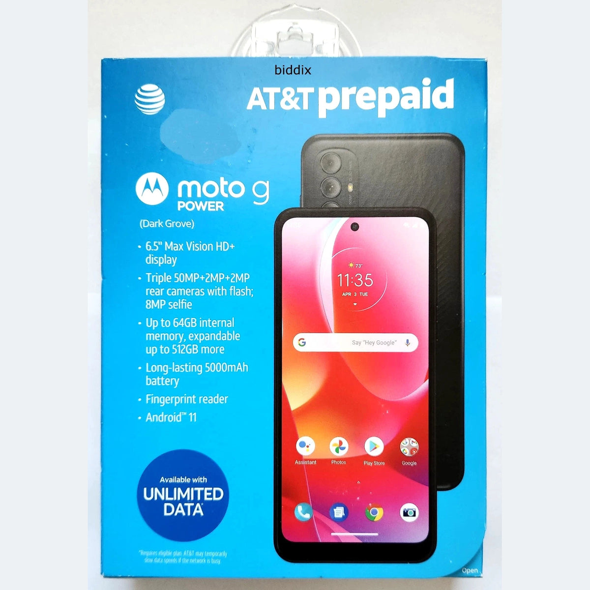 AT&T Motorola Moto G Power 6.5" 64GB Prepaid Smartphone - Dark Grove