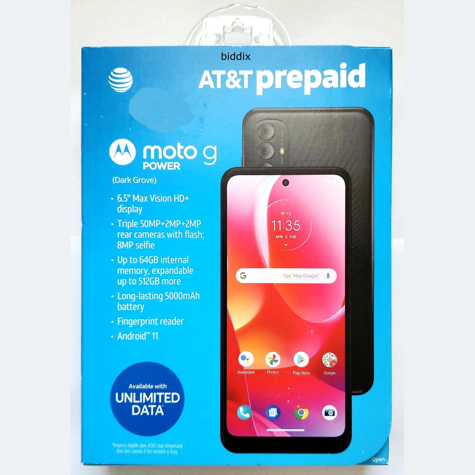AT&T Motorola Moto G Power 6.5" 64GB Prepaid Smartphone - Dark Grove
