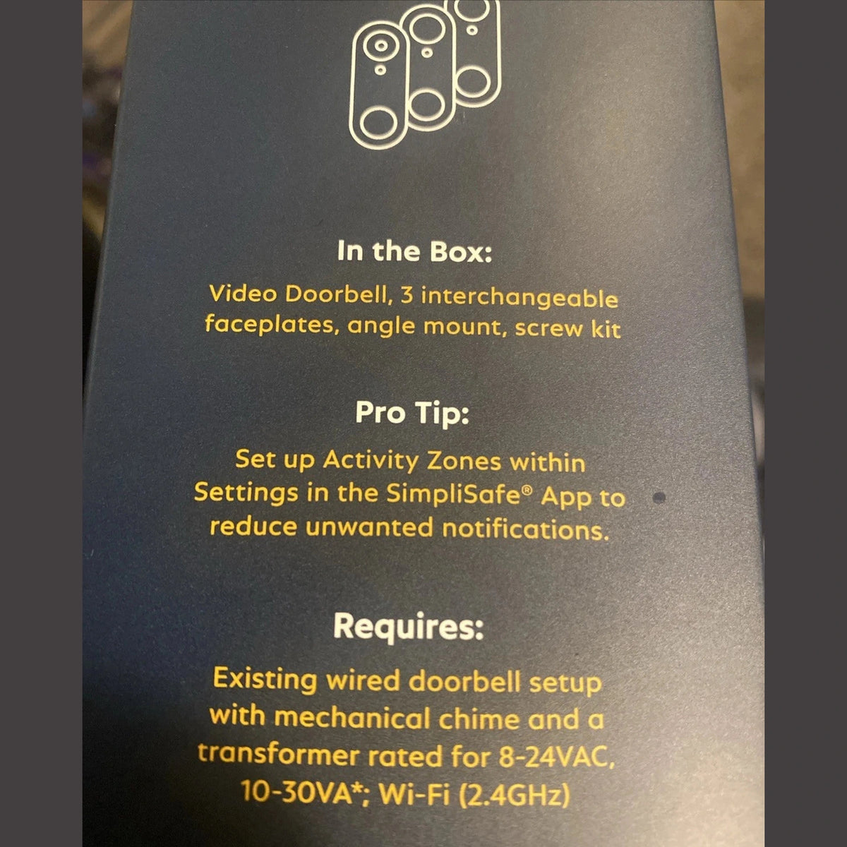 OPEN BOX SIMPLISAFE SSDB3 SimpliSafe Video Doorbell Pro Wired